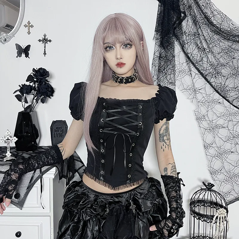 Title 19, Solid color slim-fit hollow design ruffled top ...