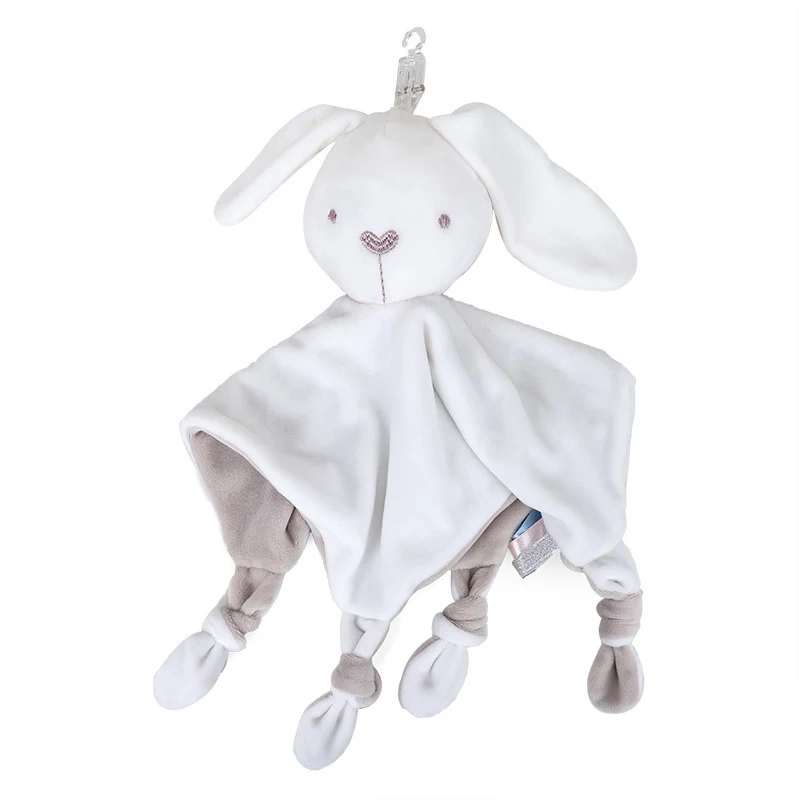 Toalha de conforto para recém-nascidos com bichinho elefante ou coelho, para dormir e babar, macia e ideal para o bebê. — foto 1