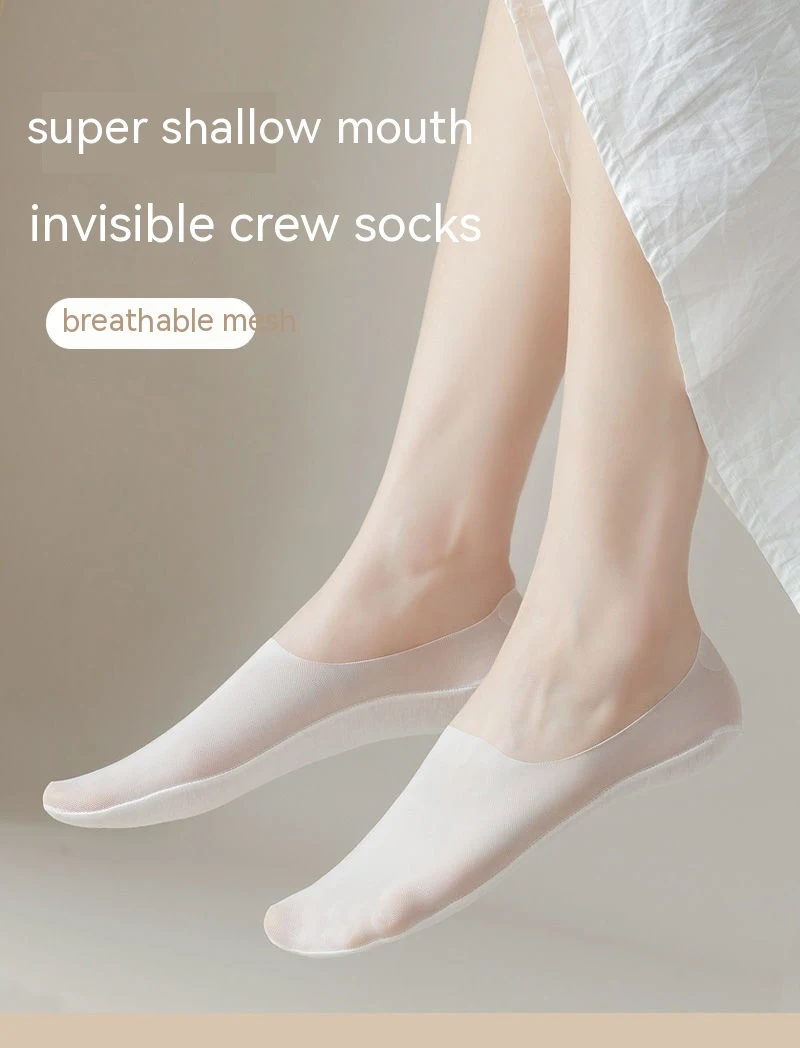 Women's Mesh Boat Socks Summer Thin Cotton Bottom Non-slip Tight Ice Silk Arbitrary Cut Women's Low Cut Invisible Socks — photo 25