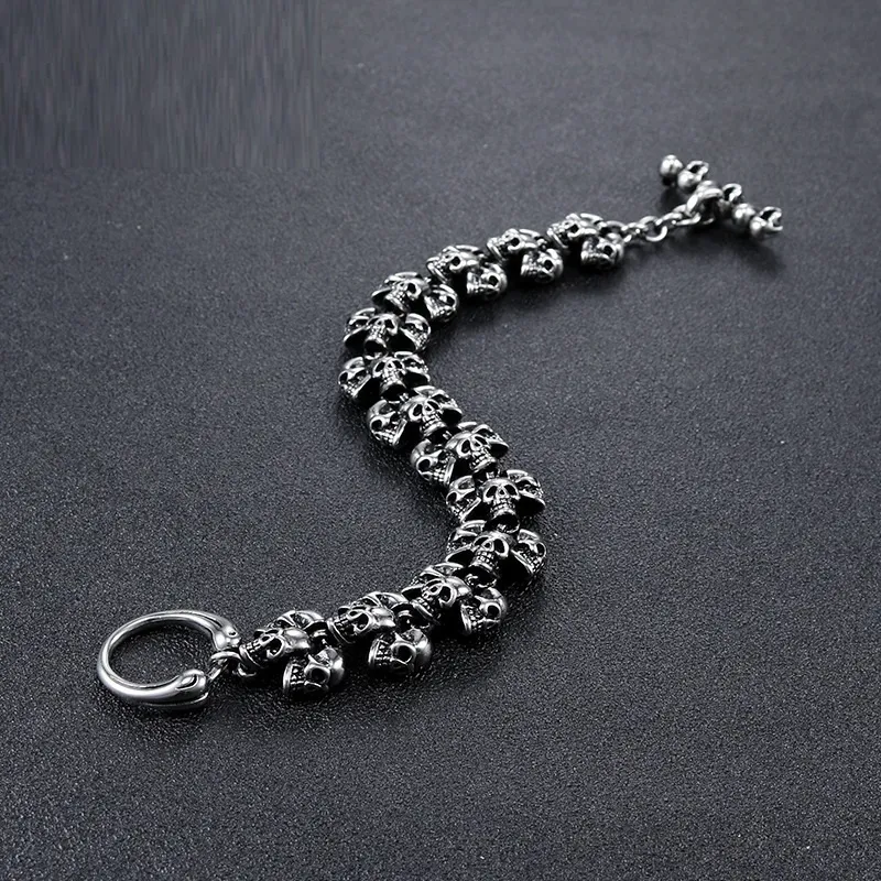 Pulseira punk gótica vintage masculina Enfeite de design exclusivo Acessório de moda robusto e elegante Perfeita para um estilo rebelde e ousado — foto 10