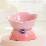 Cute Cat Bowl Ceramic Flower Gradient, a stylish and practical bowl to feed your feline friend with ease, adding a touch — photo 4