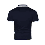 Camiseta masculina de verão com costura contrastante, polo esportiva de manga curta, moda jovem para esportes e uso casual. — foto 6