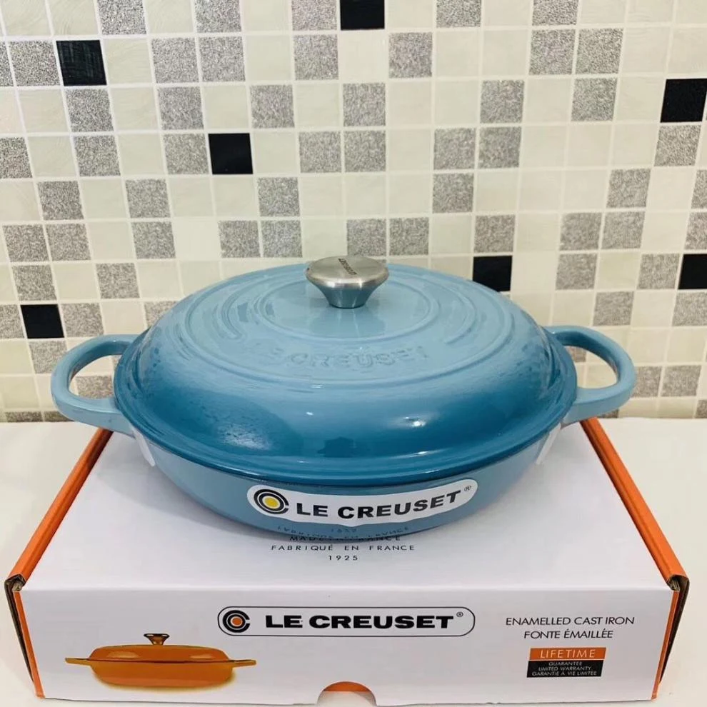 Title 5, Enamel Cast Iron Seafood Pot 26cm Stew Pot Whit...