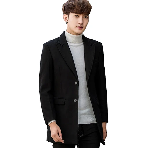 Title 4, Mens pure color casual woolen coat suit. Exper...