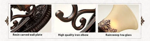 Title 11, American-style Iron Retro Wall Lamp Bedroom Min...