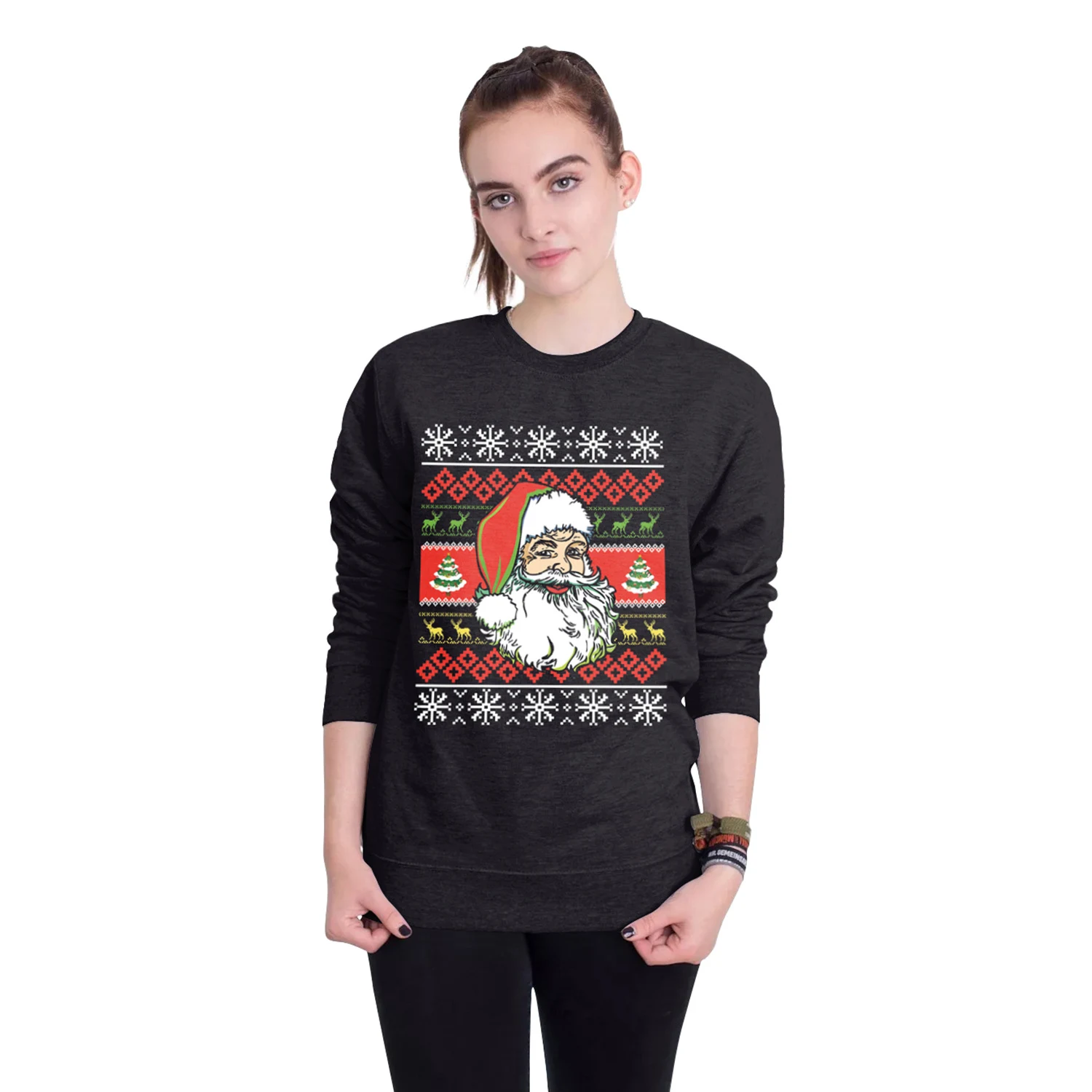 Moletom feminino de Natal com estampa digital 3D, confortável e quentinho, perfeito para as festas, ideal para presentear e exibir um design único. — foto 10