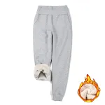 High Waist Warm and Fleece Trousers Show Thin Feet in Leisure. Comfortable and stylish pants for a flattering and casual — photo 7