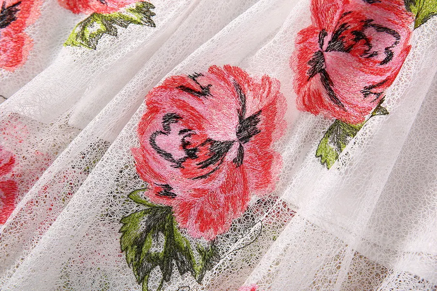 Title 7, Embroidered Flower Lace Swing Dress
