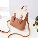 Mochila feminina pequena com cores contrastantes, bolsa fofa e compacta, ideal para uso diário, leve seus pertences com estilo e praticidade. — foto 7
