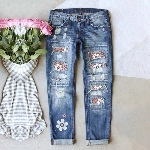 Title 5, Jeans de mujer con costuras deshilachadas para ...