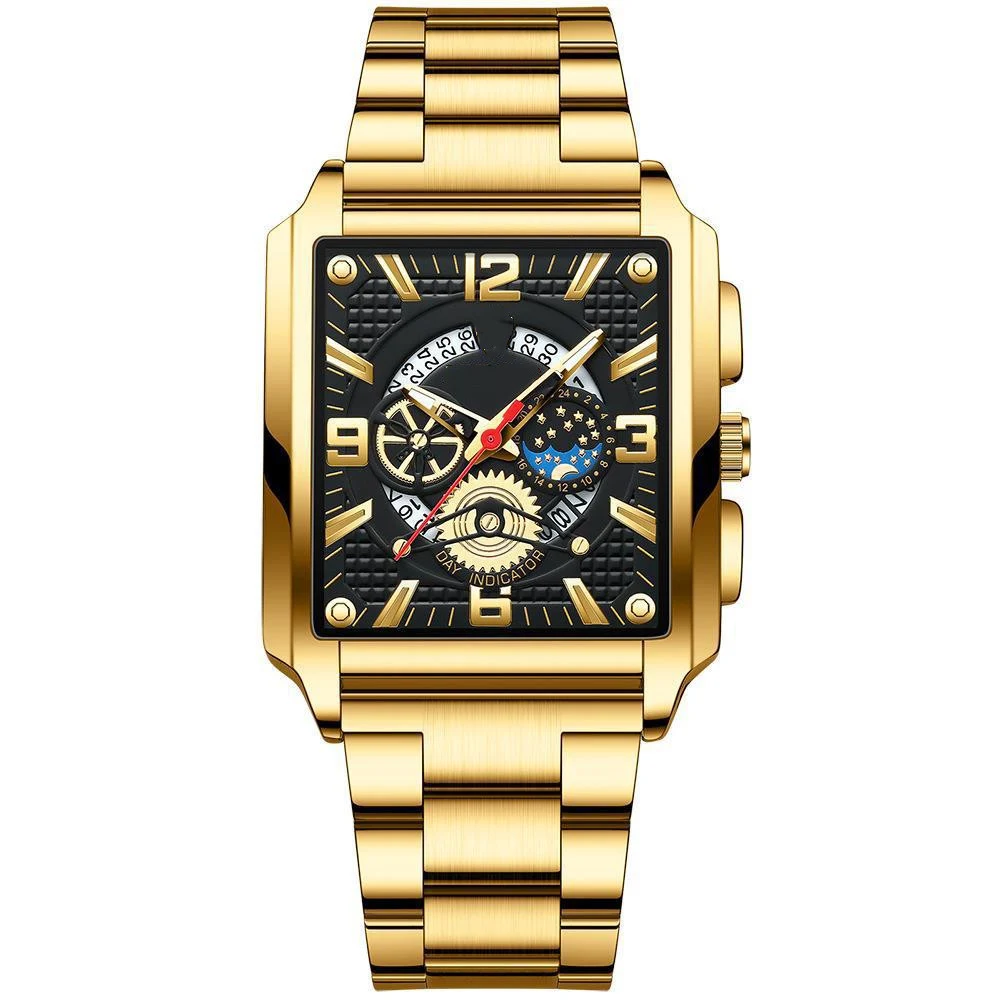 Title 2, Reloj de hombre vintage cuadrado con calendario...