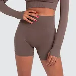 Naadloze sportshorts in effen kleur, strak. Perfect voor workouts, bieden comfort en bewegingsvrijheid voor fitness. — foto 12
