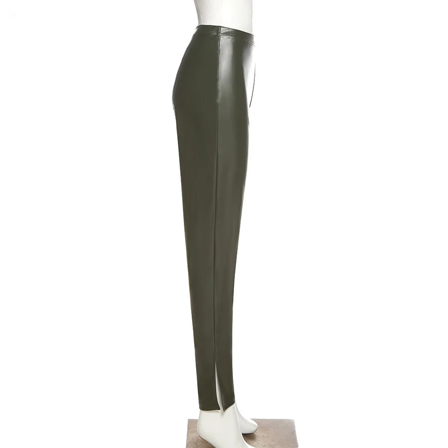 Title 1, Pantalon en simili cuir PU taille haute à coutu...