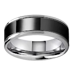 Anel de aço de tungstênio preto para homem. Sofisticação e durabilidade para negócios e moda, um toque elegante no seu visual. — foto 4