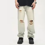 Yellow Mud Ripped Jeans Men's American High Street Retro Style. Get a unique, fashionable look with these comfortable an — photo 6