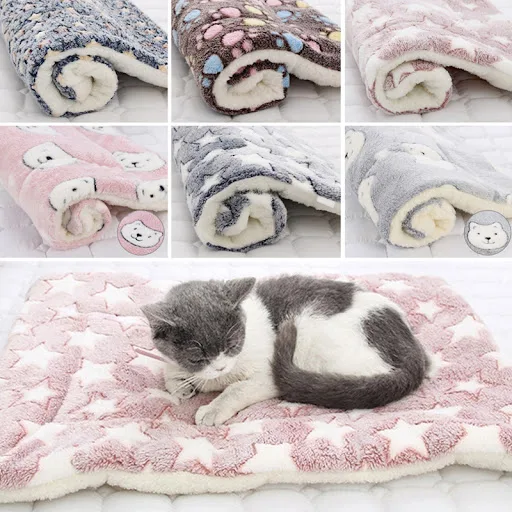 Soft Cat Bed Mats Warm Dog Bed Soft Fleece Pet Blanket Puppy Sleep Mat Kitten Mattress Cushion for Small Dogs Cat Access — photo 1