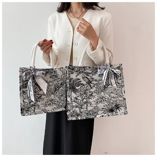 Title 10, Bolsa de mão feminina de lona para trabalho e d...