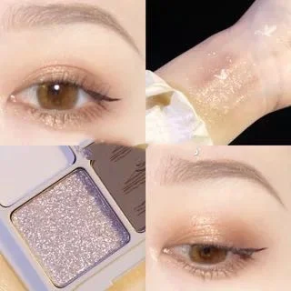 Four-Color Eyeshadow Palette Matte Pearlescent Earth Gray Purple Waterproof Sequin Glitter Student Friendly. — photo 2