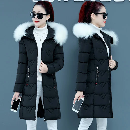 Title 3, Trendy Plus Size Cotton Jacket with Hood and Bi...