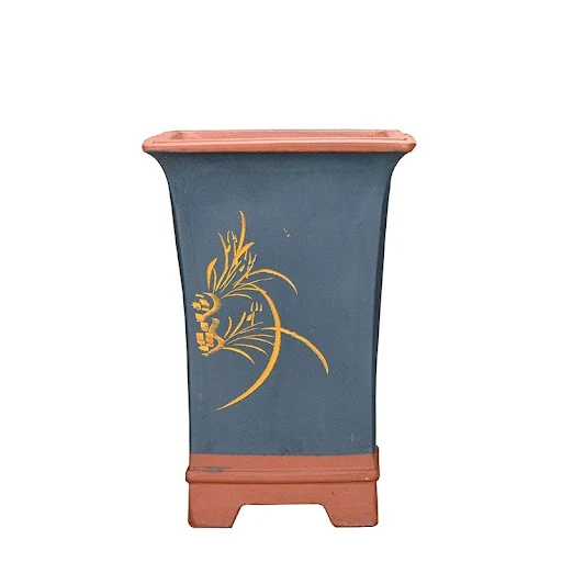 Title 6, Yixing Handmade Purple Sand Simple Flower Pot O...