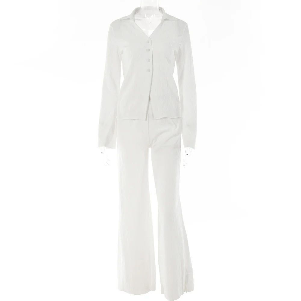 Women's Solid Color Long-Sleeved Trousers Suit. A versatile and stylish outfit for work or any occasion. Comfortable, el — photo 2