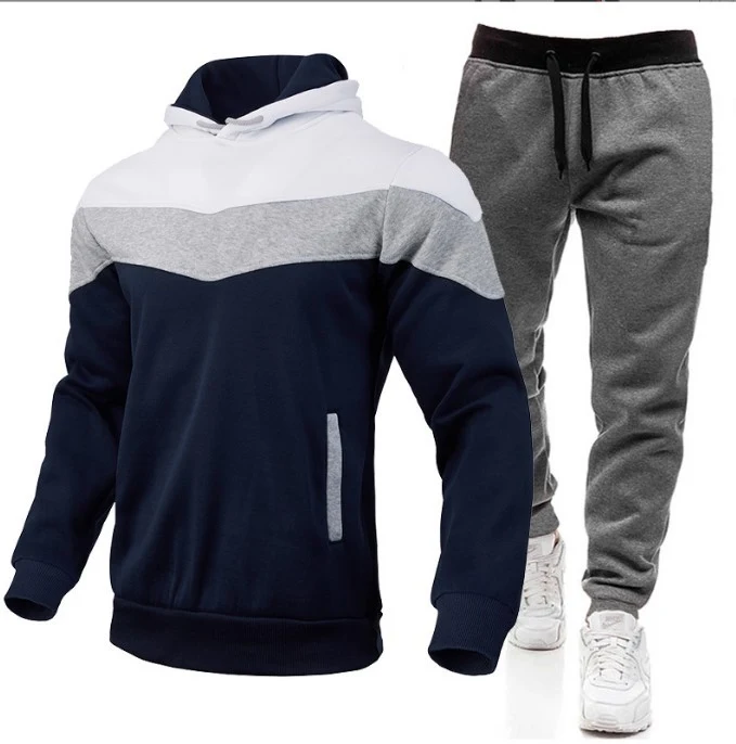 Title 9, Conjunto Masculino Casual Top Patchwork e Calça...