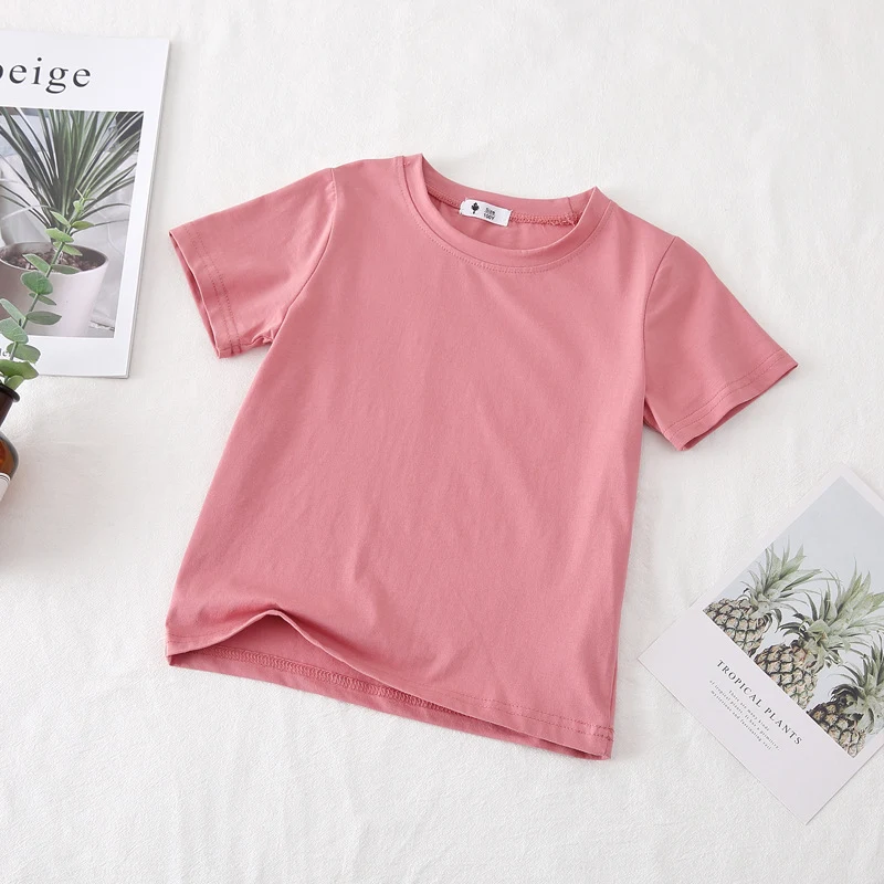 Camiseta infantil de algodão com mangas curtas e cores de doces para bebês, leve e respirável, ideal para brincar e curtir o verão. — foto 13