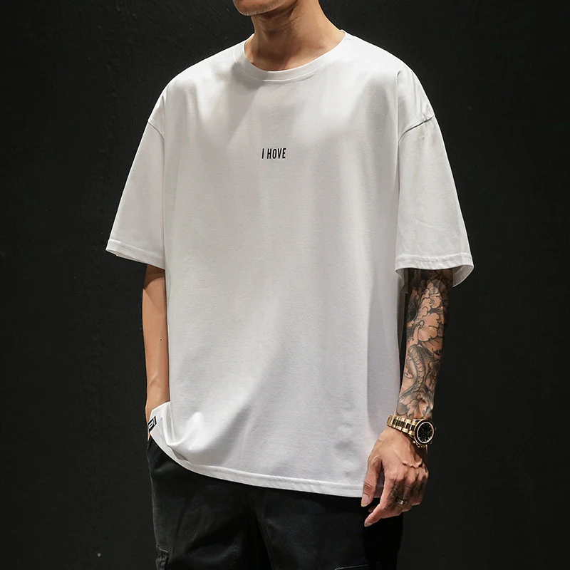 Title 14, Camiseta masculina casual folgada para homens t...