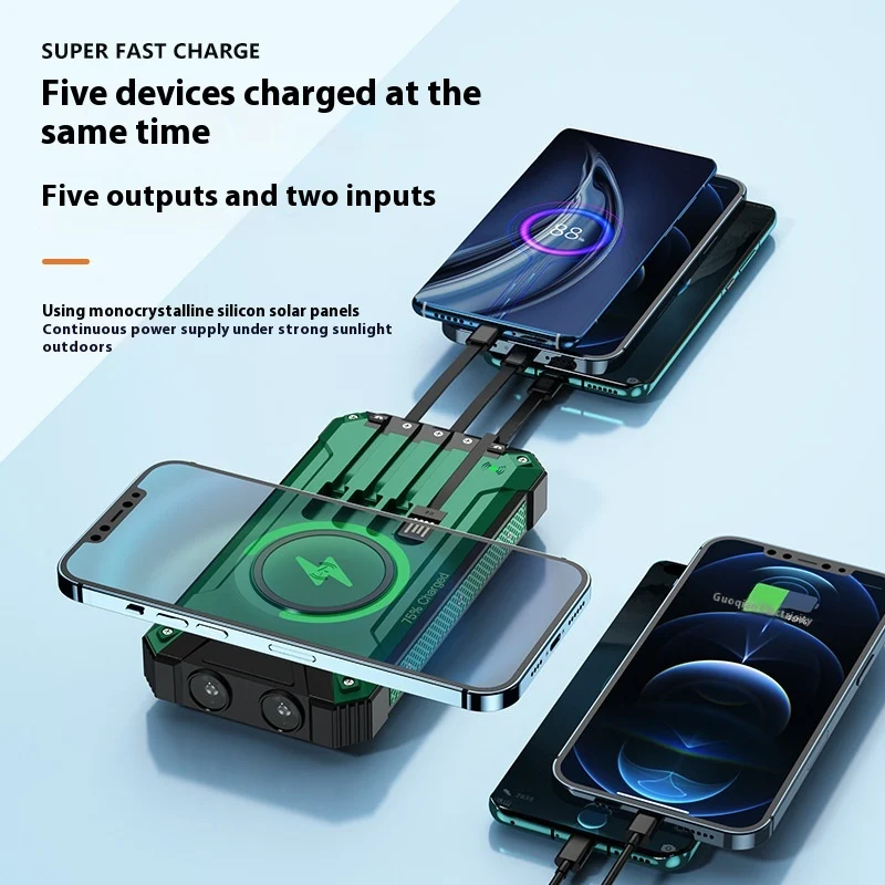 Wireless Charger Solar Portable Power Source Charge your devices wirelessly using solar power. Portable and convenient f — photo 12