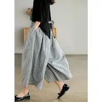 Women's Plus Size Imitation Cotton and Linen Plaid Casual Cropped Pants. Comfortable and stylish, perfect for everyday c — photo 19