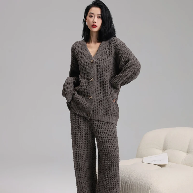 Title 5, Pigiama da donna con cardigan a maniche lunghe,...