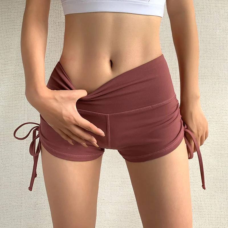 Fitness Yoga Shorts Dames Buitenkleding Fitness Oefeningen Grote Trekkoord Hoge Elastische Peach Hip Design — foto 9