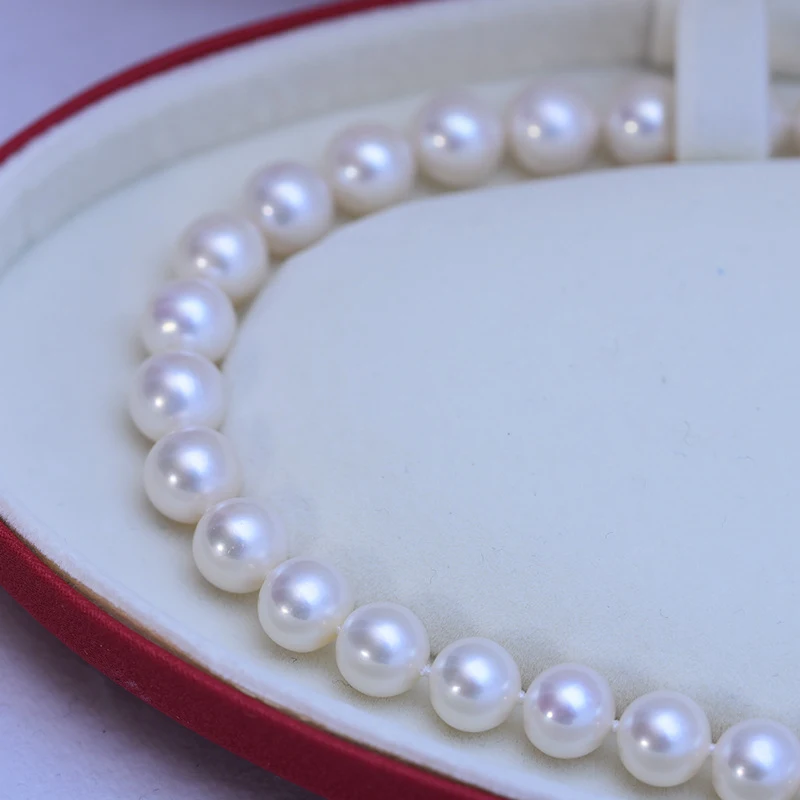 Colar de pérolas de água doce para mulheres, forte brilho, fino e sem falhas, perfeito para um visual sofisticado e elegante. — foto 5