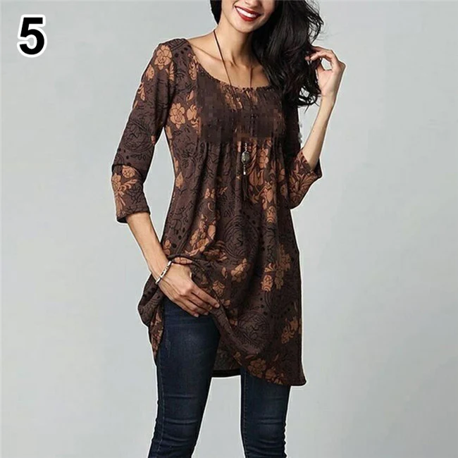 Printed 3/4 sleeve mid-length T-shirt offers comfort and style for any casual occasion. Elevate your everyday look with — photo 1