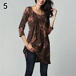 Printed 3/4 sleeve mid-length T-shirt offers comfort and style for any casual occasion. Elevate your everyday look with — photo 1