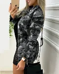 Women's Camo Solid Color Casual Jacket, comfortable and versatile for everyday wear, perfect for a relaxed and stylish l — photo 5