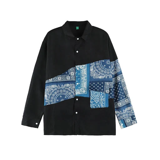 Title 1, Vintage-Langarmshirt mit gebürstetem Panel und ...