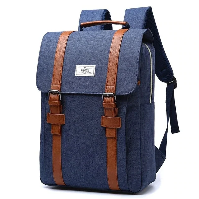 Mochila de lona para computador. Compartimento espaçoso, acolchoamento ergonômico, resistente à água, ideal para viagens, trabalho e escola. — foto 7