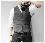 Colete casual vintage de tecido de lã britânica Elegância clássica e conforto excepcional. Ideal para um visual sofisticado e atemporal, perfeito para várias ocasiões. — foto 4
