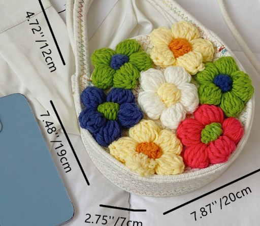 Title 1, Small round trendy cotton string shoulder messe...