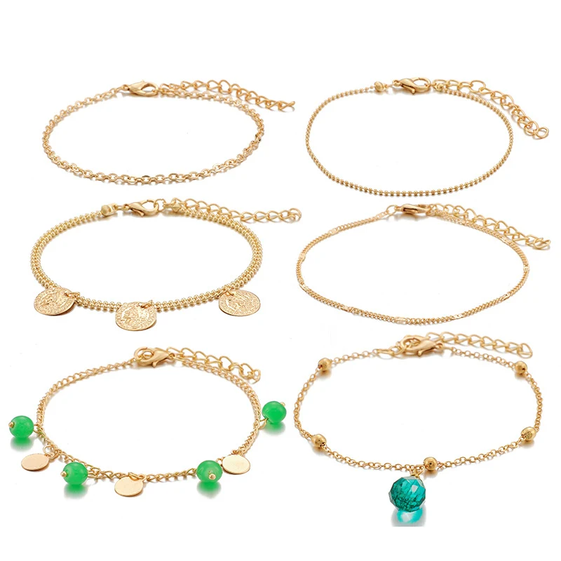 Pulseira multilamada de tamel de pedra verde boêmia — foto 3
