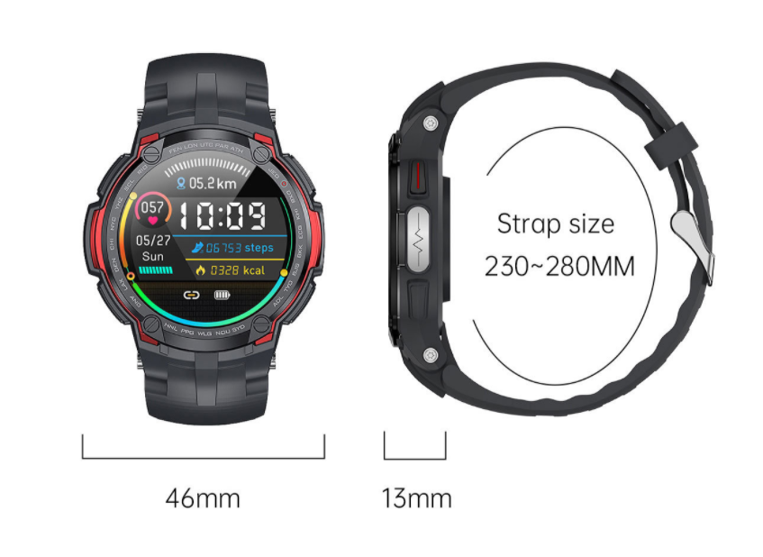 Title 1, V6 Smart Sports Health Watch Monitoramento do S...