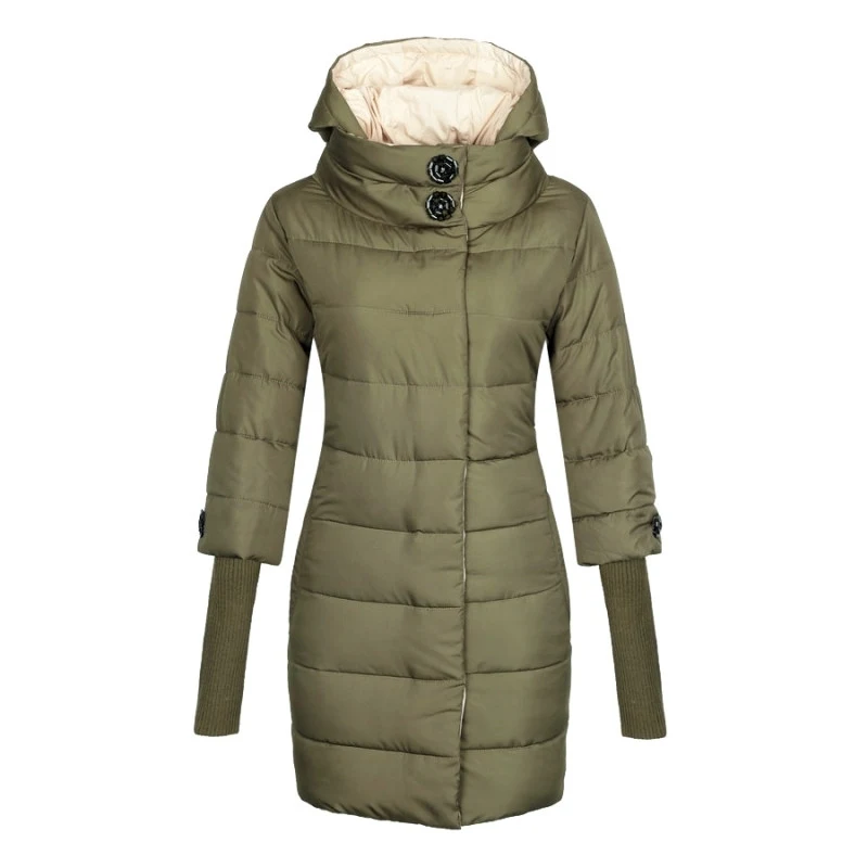 Title 4, Womens Winter Jacket Hooded Cotton Parka Long ...