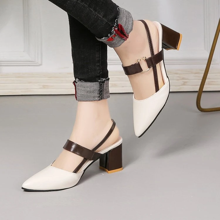 Thick-heeled Pointed High-heeled Shoes With All-match Sandals. Versatile and stylish footwear for any occasion. — photo 1