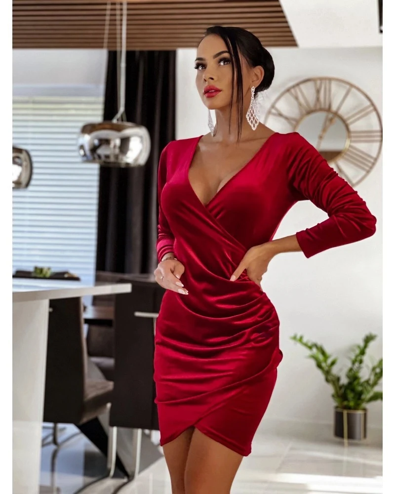 Title 8, Solid Color And V-neck Dress