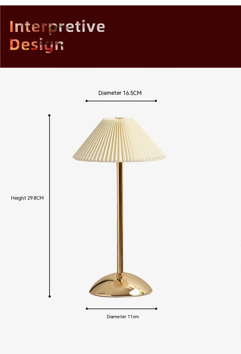 Title 1, Bedroom Bedside Lamp Pleated Atmosphere Chargin...