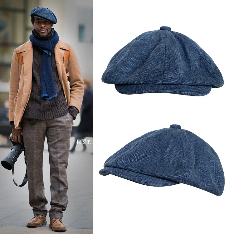 Title 1, British Style Octagon Cap for Men, a Four Seaso...