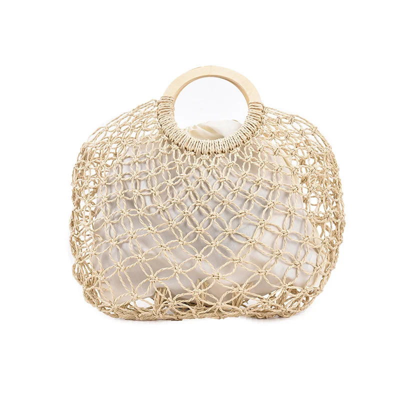 Title 4, Bolsa Tote Casual Feminina de Palha Cor Sólida ...