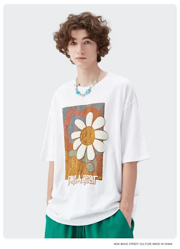 Title 4, Stereo Foam Print Cartoon Daisy Short-sleeved T...