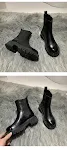 Botas de plataforma de veludo estilo britânico retrô marrom Botas skinny de inverno Conforto e elegância para seus dias frios com estilo e conforto. — foto 3